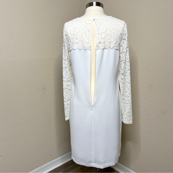 Laundry Shelli Segal Ivory Dress Size 12 Bride Lace Shift BHLDN Wedding Formal - Picture 6 of 15